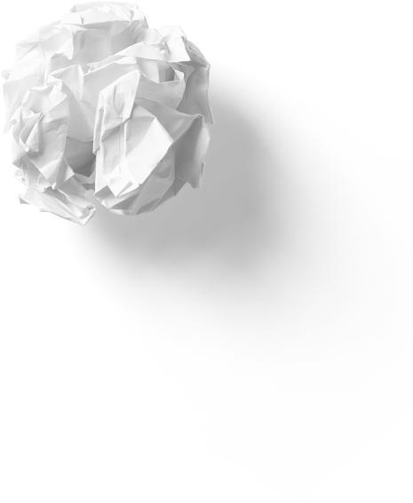Curled up paper